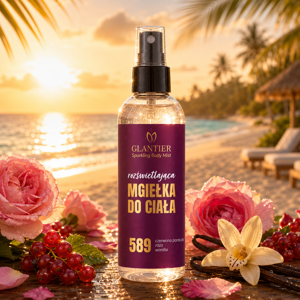 Glantier 589 Body Mist Damen mit Glow Effect - 100ml